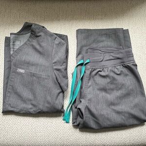 Figs Scrub Set XS grey charcoal